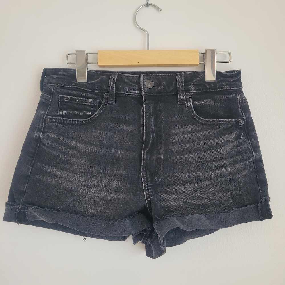 American Eagle Outfitters Black Denim Jean Shorts Size 6 Womens